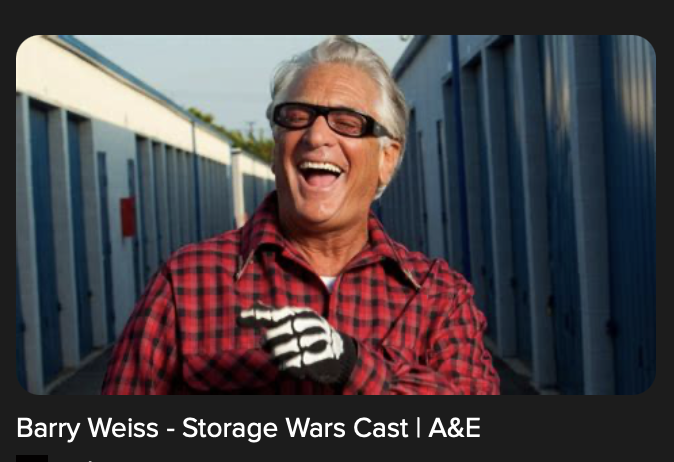Photo of Barry Weiss from Storage Wars tv show.