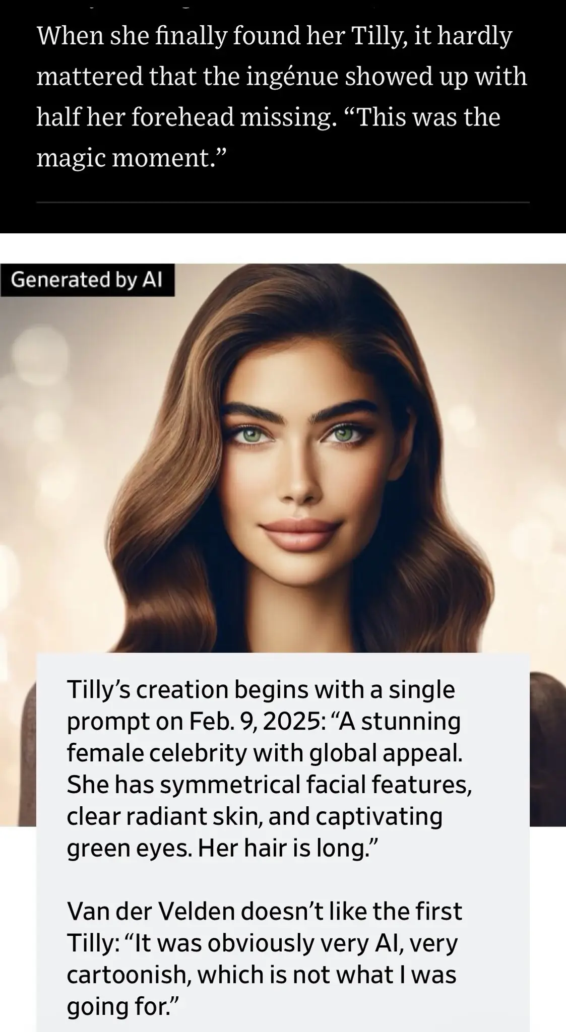 Screen shot of ai actress model whatever that looks like Denise Richards 